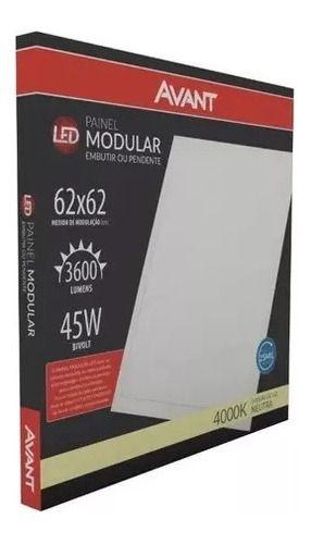 Imagem de Kit 5 Painel Plafon Led 45w Quad 62x62 Embutir 4000k Avant