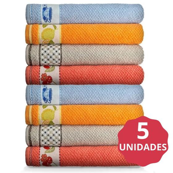 Kit 5 Pano de Copa Prato Dohler Jacquard Vida Colorido Menor preço em Kit 5 Pano de Copa Prato Dohler Jacquard Vida Colorido