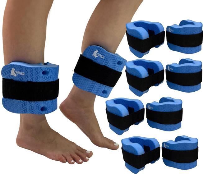 Imagem de Kit 5 Pares Caneleiras Hidroginástica EVA 3 à 4kg DF1100 Azul Dafoca Sports