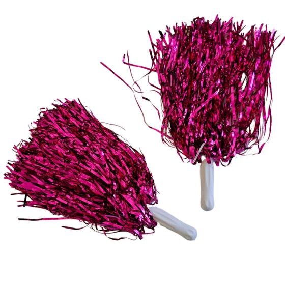 Imagem de Kit 5 pares mamãe sacode lider torcida metalizado pompom 