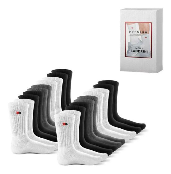 Kit 5 Pares Meias Cano Médio Algodão Masculina Alto Sandrini