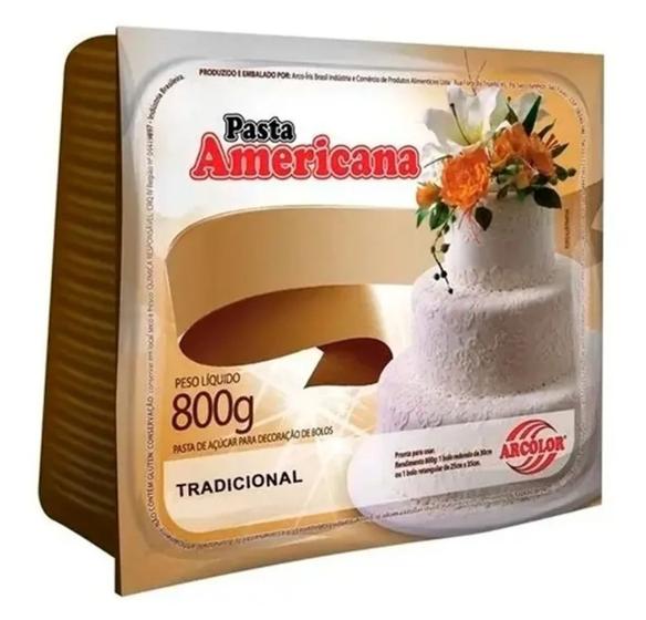 Imagem de Kit 5 Pasta Americana Tradicional Branca Arcolor 800gr