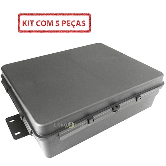 Imagem de Kit 5 Pçs Caixa Hermética Cinza 25x20x8 Inst Externa Poste