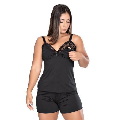 Imagem de Kit 5 peças amamentação robe camisola babydoll calcinha