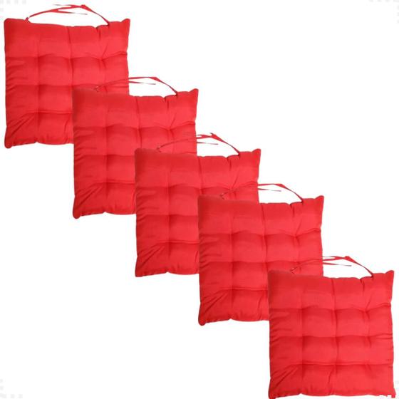 Kit 5 Peças Futton 40x40cm Diversas Cores Futon P/Cadeiras Banquetas Sofás Pallets Almofadas Macio Com Fitas Para Amarrar - Artesanal Teares Imagem de Kit 5 Peças Futton 40x40cm Diversas Cores Futon P/Cadeiras Banquetas Sofás Pallets Almofadas Macio Com Fitas Para Amarrar