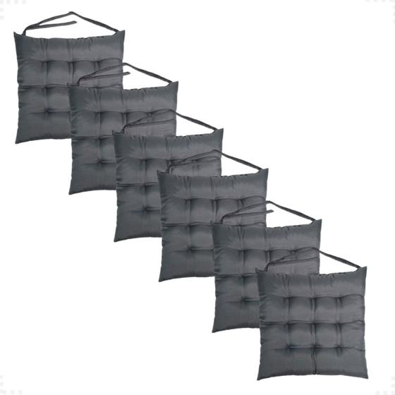 Imagem de Kit 5 Peças Futton 40x40cm Diversas Cores Futon P/Cadeiras Banquetas Sofás Pallets Almofadas Macio Com Fitas Para Amarrar