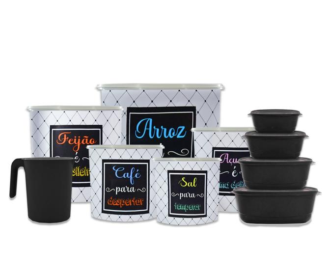 Kit 5 Peças Mantimento + Kit 4 Potes + 1 Jarra 1,8L Jogo de Plástico / 10 Peças Decopagem TPW2 Menor preço em Kit 5 Peças Mantimento + Kit 4 Potes + 1 Jarra 1,8L Jogo de Plástico / 10 Peças Decopagem TPW2