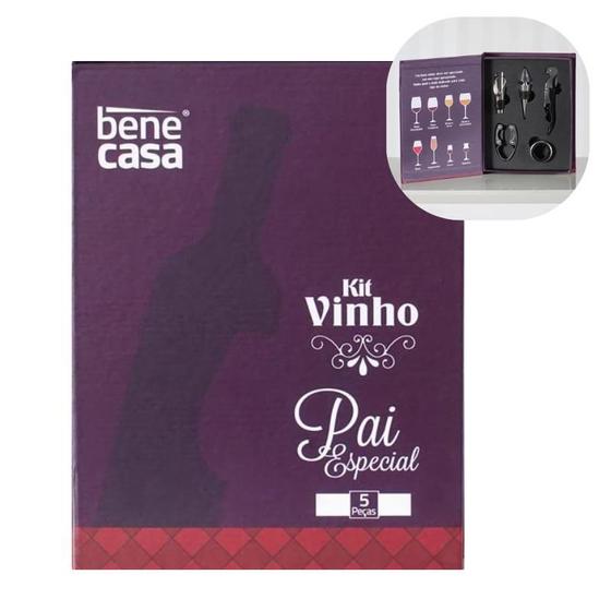 Imagem de Kit 5 Peças para Vinho Presente Pai Presentear Ideal Bene Casa