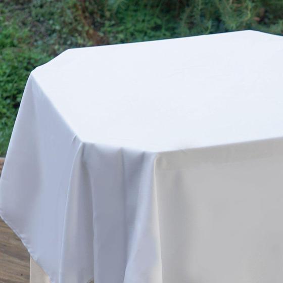 Imagem de Kit 5 Peças Toalha de Mesa Quadrada 1,50m Tecido Oxford Liso Branco com Bainha para Mesa