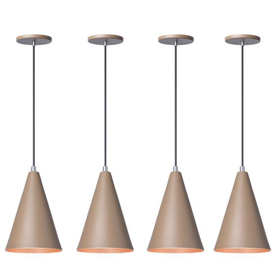 Imagem de Kit 5 Pendente Lustre Luminária Cone Fendi