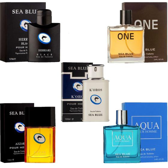Imagem de Kit 5 Perfumes Importados Masculinos Sea Blue