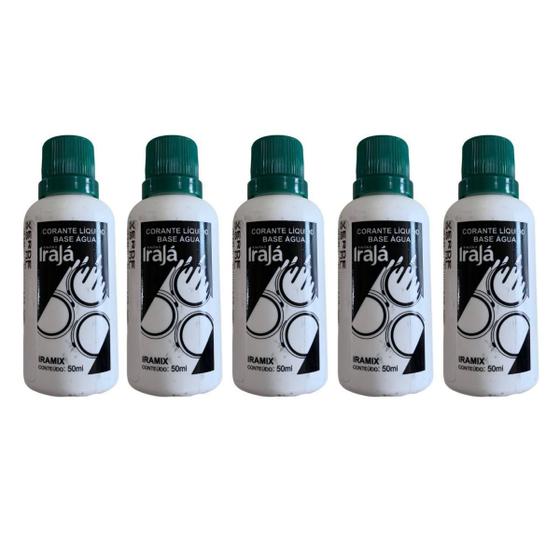 Imagem de Kit 5 Pigmento Corante Líquido Bisnaga Tinta 50Ml Verde