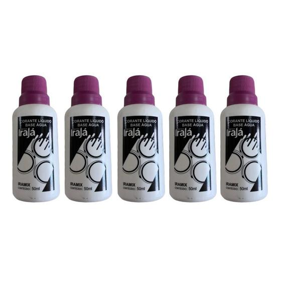 Imagem de Kit 5 Pigmento Corante Líquido Bisnaga Tinta 50Ml Violeta