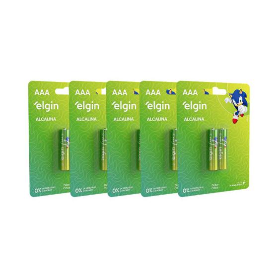 Kit 5 Pilha Alcalina AAA LRO2 - 1.5V (2 pilhas) - ELGIN Menor preço em Kit 5 Pilha Alcalina AAA LRO2 - 1.5V (2 pilhas) - ELGIN