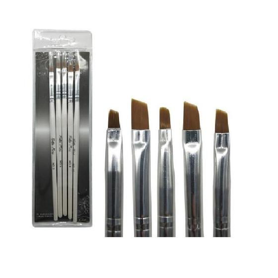 Imagem de Kit 5 Pincéis Hello Mini Chanfrado para Unha