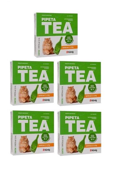 Imagem de Kit 5 Pipeta Tea Konig - Anti Pulgas Gatos De 4,1Kg Á 8kg