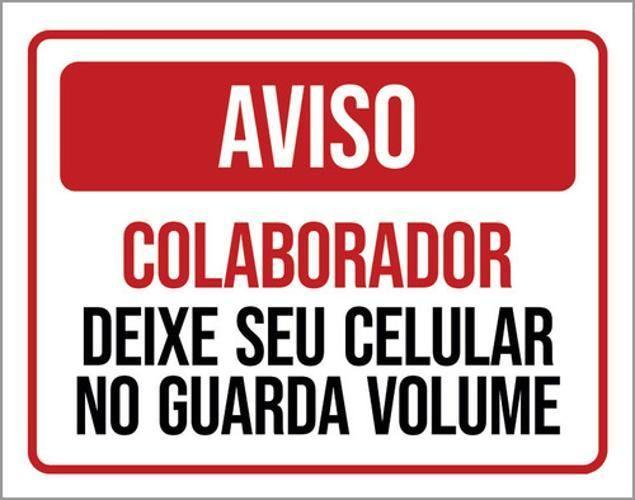 Imagem de Kit 5 Placa Colaborador Deixe Celular Guarda Volume36X46