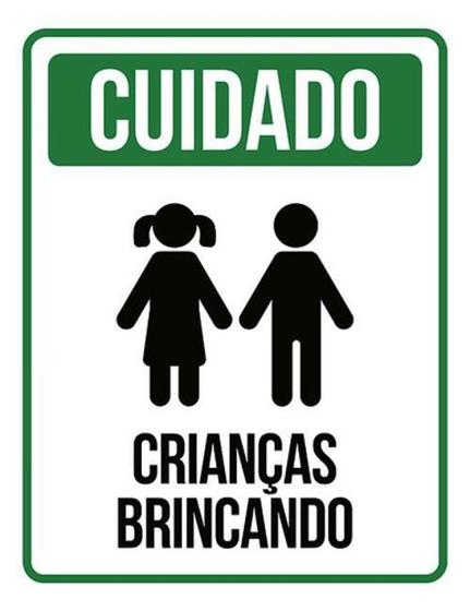 Imagem de Kit 5 Placa Cuidado Crianças Brincando Verícone Ml73536X46