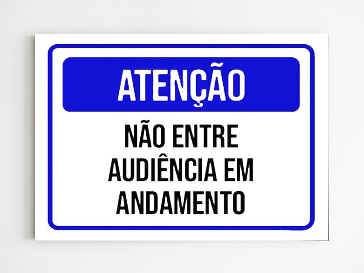 Imagem de kit 5 Placa de aviso atenção não entre audiência andamento