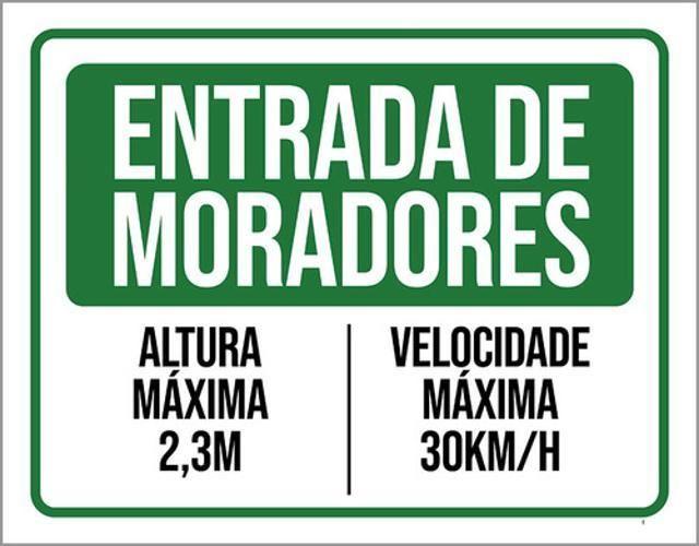 Imagem de Kit 5 Placa Entrada Moradores Altura Velocidamáxima36X46