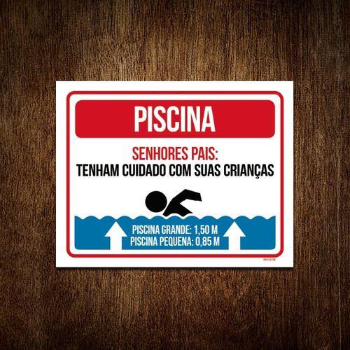 Imagem de Kit 5 Placa Piscina Senhores Pais Cuidado Com Crianças