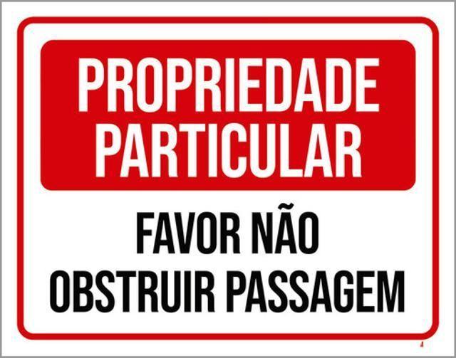 Imagem de Kit 5 Placa Propriedaparticular Obstruir Passagem36X46