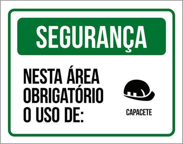 Imagem de Kit 5 Placa Segurança Área Obrigatório Uso Capacete36X46