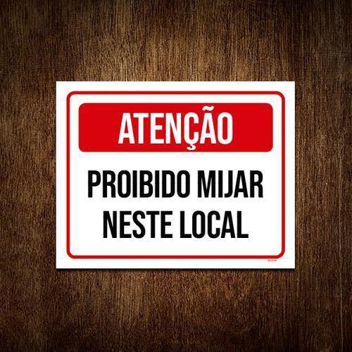 Imagem de Kit 5 Placa Sinalização Atenção Proibido Mijar Neste Local