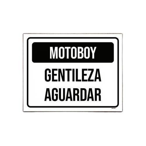 Imagem de Kit 5 Placa Sinalização - Motoboy Gentileza Aguardar