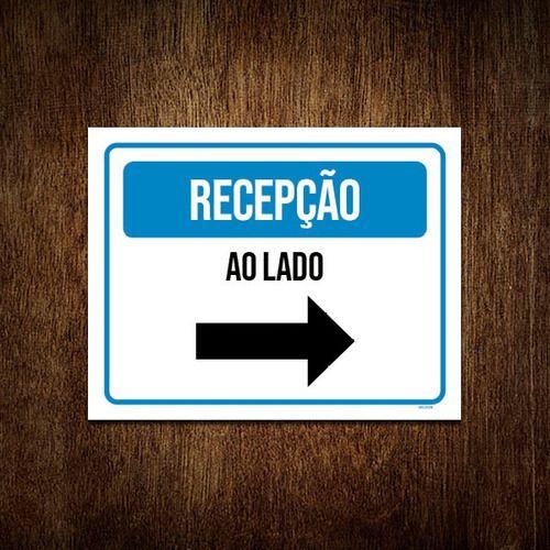 Imagem de Kit 5 Placa Sinalização - Recepção Ao Lado