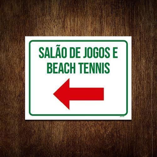 Imagem de Kit 5 Placa Sinalização - Salão De Jogos E Beach Tennis