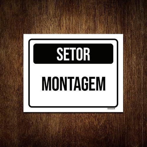 Imagem de Kit 5 Placa Sinalização - Setor Montagem Preta