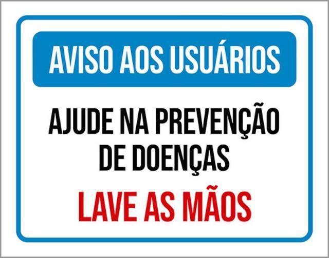 Imagem de Kit 5 Placa Usuários Ajuprevenção Doenças Mãos36X46