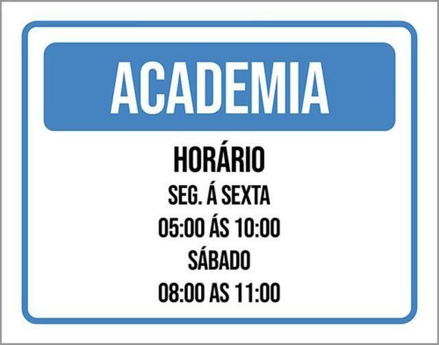 Imagem de Kit 5 Placas Academia Horário Segunda Sexta Sábado 36X46