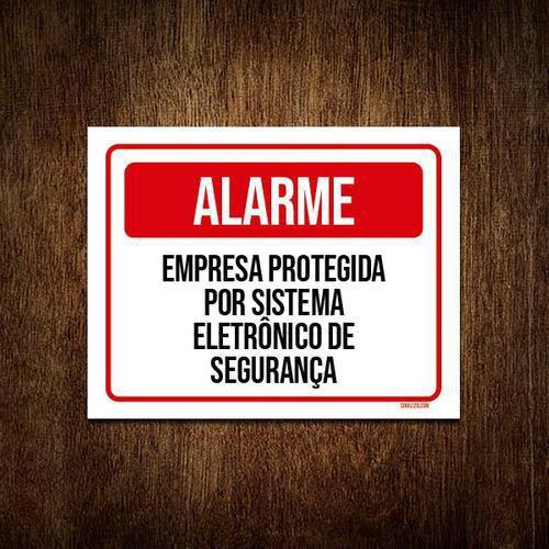 Imagem de Kit 5 Placas Alarme Empresa Protegida Sistema Segurança