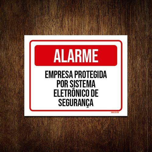 Imagem de Kit 5 Placas Alarme Empresa Protegida Sistema Segurança