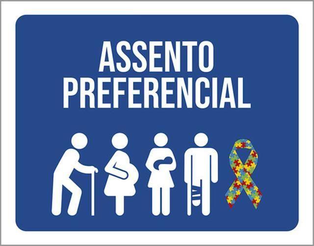 Imagem de Kit 5 Placas Assento Preferencial Autista 36X46