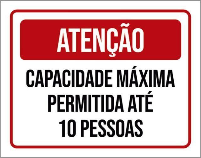 Imagem de Kit 5 Placas Atenção Capacidade Máxima Permitida 10 Pessoas