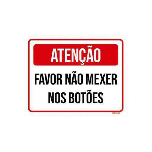 Imagem de Kit 5 Placas Atenção Favor Não Mexer Nos Botões