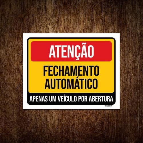 Imagem de Kit 5 Placas - Atenção Fechamento Automático