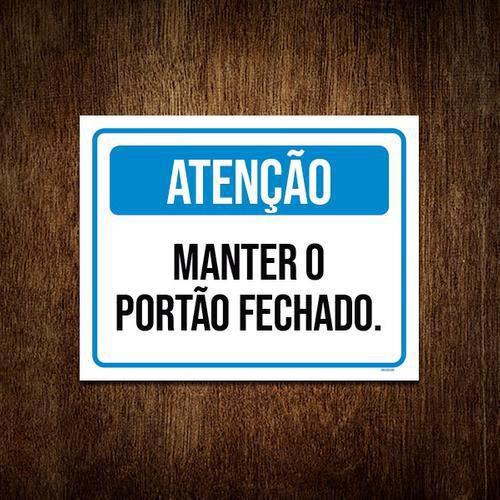 Imagem de Kit 5 Placas - Atenção Manter Portão Fechado