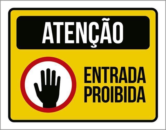 Imagem de Kit 5 Placas Atenção Mãozinha Entrada Proibida 36X46