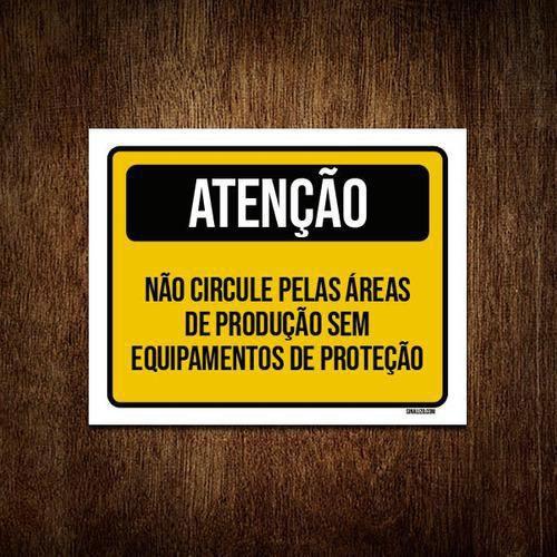 Imagem de Kit 5 Placas Atenção Não Circule Áreas Produção