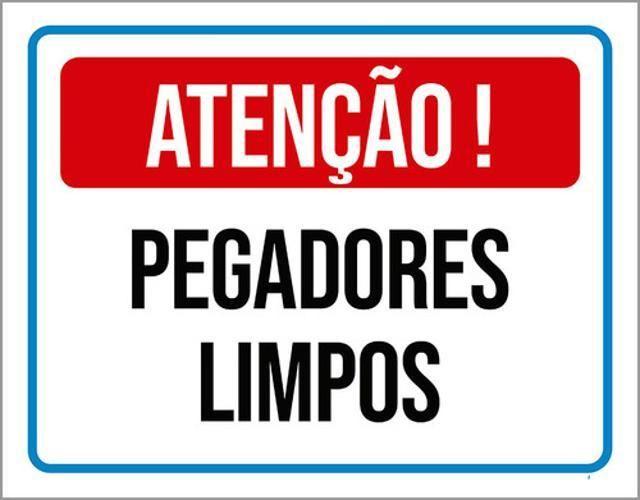 Imagem de Kit 5 Placas Atenção Pegadores Limpos 36X46