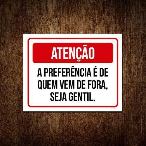 Imagem de Kit 5 Placas Atenção Preferências Quem Vem De Fora