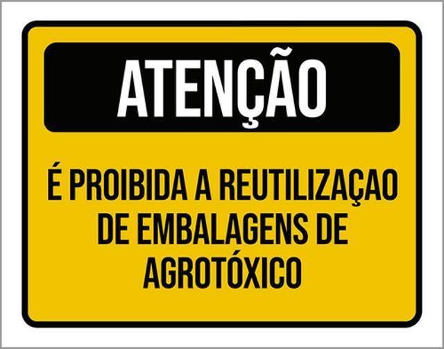 Imagem de Kit 5 Placas Atenção Proibida Reutilização Embalagem 36X46