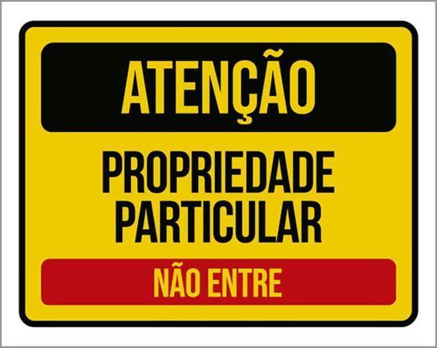 Imagem de Kit 5 Placas Atenção Propriedade Particular Não Entre 36X46