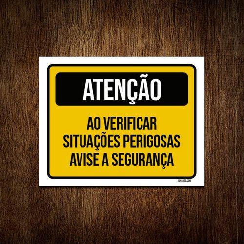 Imagem de Kit 5 Placas Atenção Situações Perigosas Avise Segurança