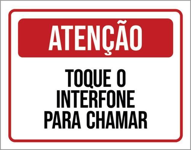 Imagem de Kit 5 Placas Atenção Toque Interfone Para Chamar 36X46