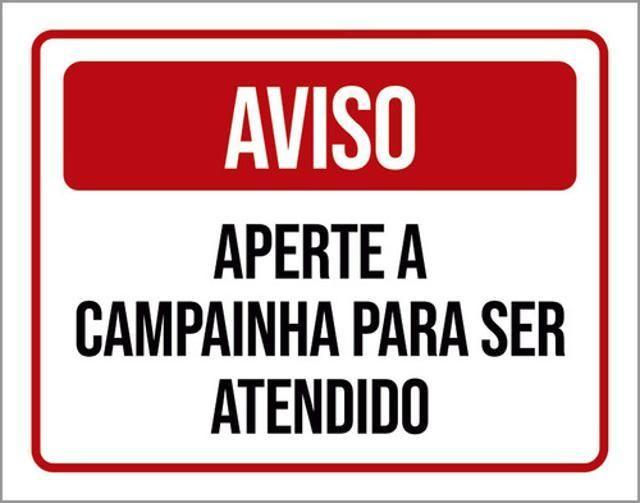 Imagem de Kit 5 Placas Aviso Aperte Campainha Para Ser Atendido 36X46